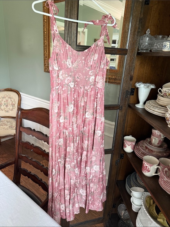 Altar'd State Dresses & Skirts - Altar’s State Size M Pink Floral Tie-Strap